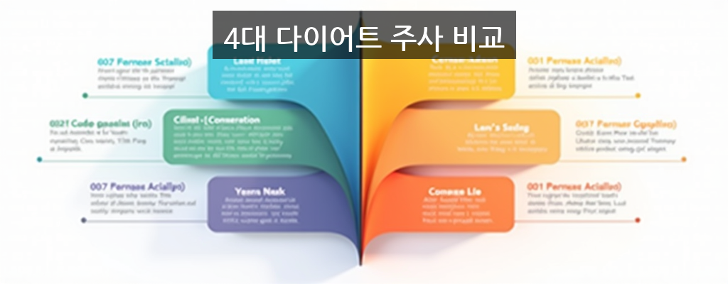 4대 다이어트 주사 비교 인포그래픽